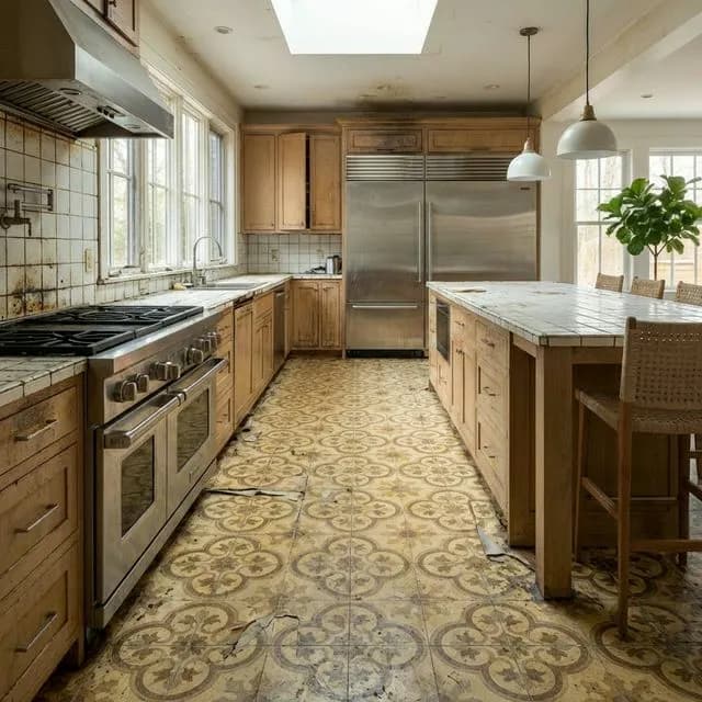 Before: Modern farmhouse kitchen renovation in Princeton, NJ — Engineered Hardwood — Kitchen