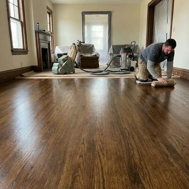 Professional hardwood floor refinishing by VM Power Flooring near Catasauqua and the Lehigh Valley